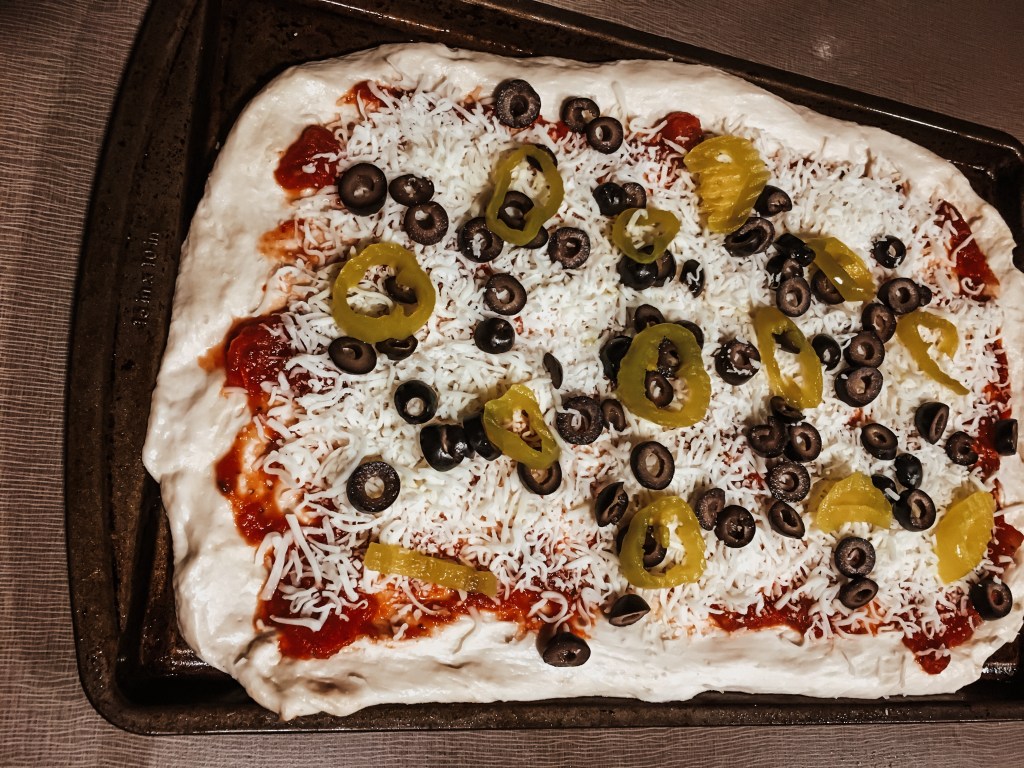 Homemade vegetarian pizza
Vegetarian meal preparation